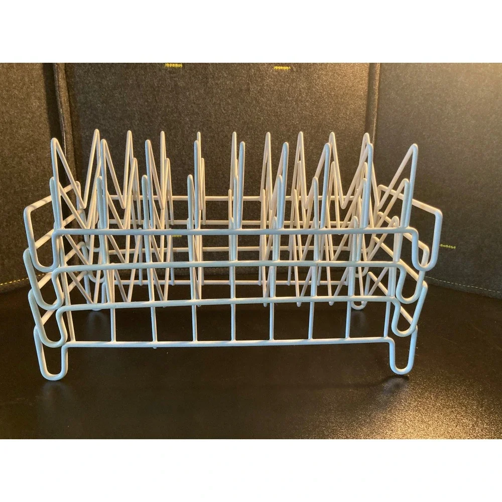 White Vinyl Coated Wire Organizer Rack Set of 4 Pot Lid Plate File Sorter White